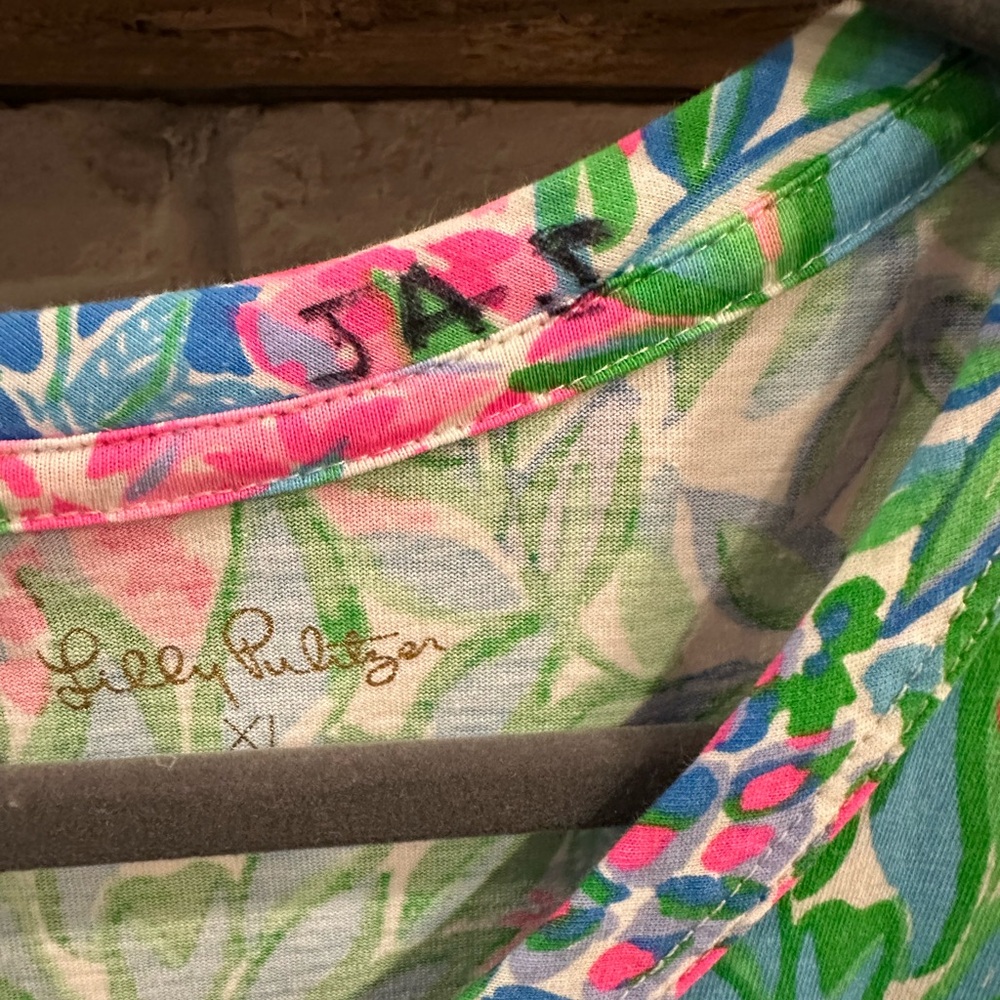 Lilly Pulitzer Long Sleeve Dress in Pink and Green - Picture 3 of 3